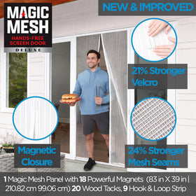 Magic Mesh Deluxe 18-magnet closure seals securely while doors open smoothly