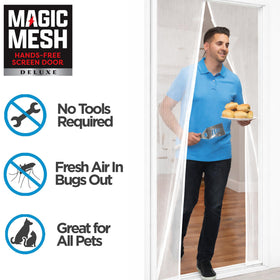 Magic Mesh Deluxe easy-install kit with strips and tacks for secure setup