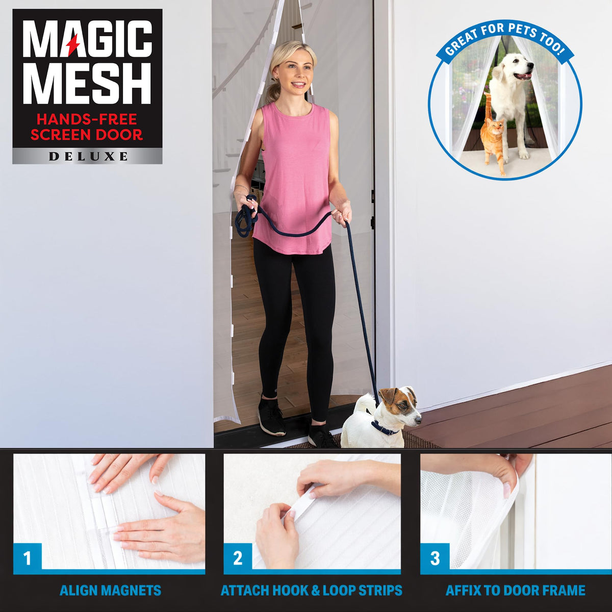 Magic Mesh Deluxe hands-free entry shown mid-use for easy passage