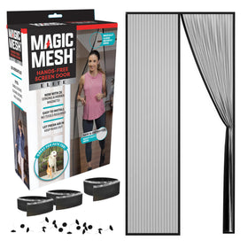 Magic Mesh Elite door panel close showing hands-free entry and bug protection.