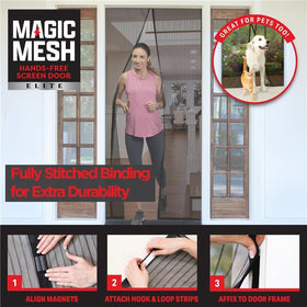 Magic Mesh Elite durable mesh weave as a breathable insect barrier.