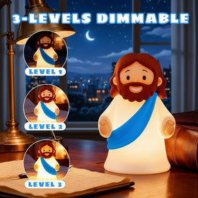 Magical JD mini silicone Jesus lamp is soft, safe for kids’ rooms