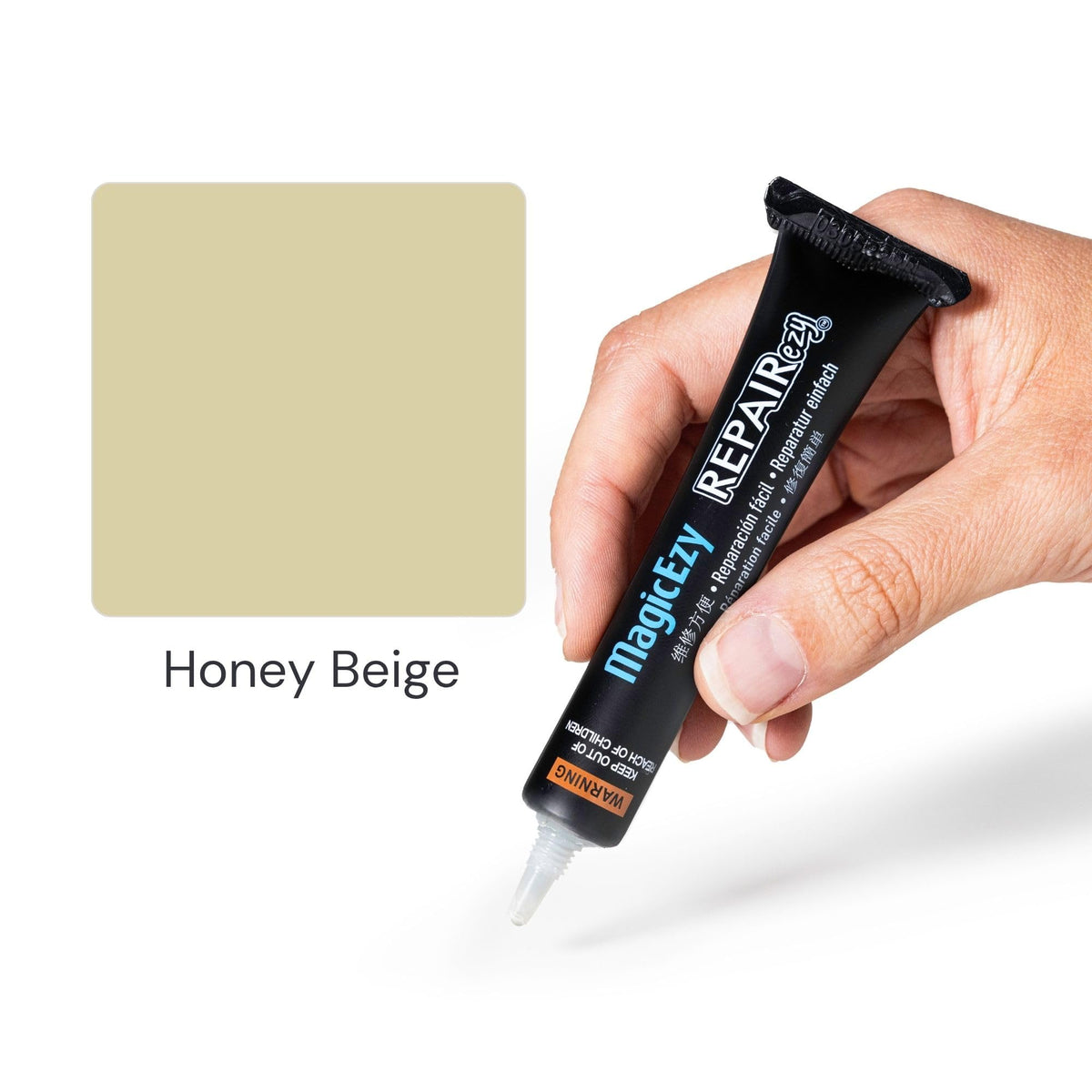 MagicEzy Tile RepairEzy Honey Beige on kitchen counters shows versatility.