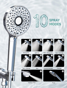 Magichome filtered shower head 59-inch hose extended reach for bath time