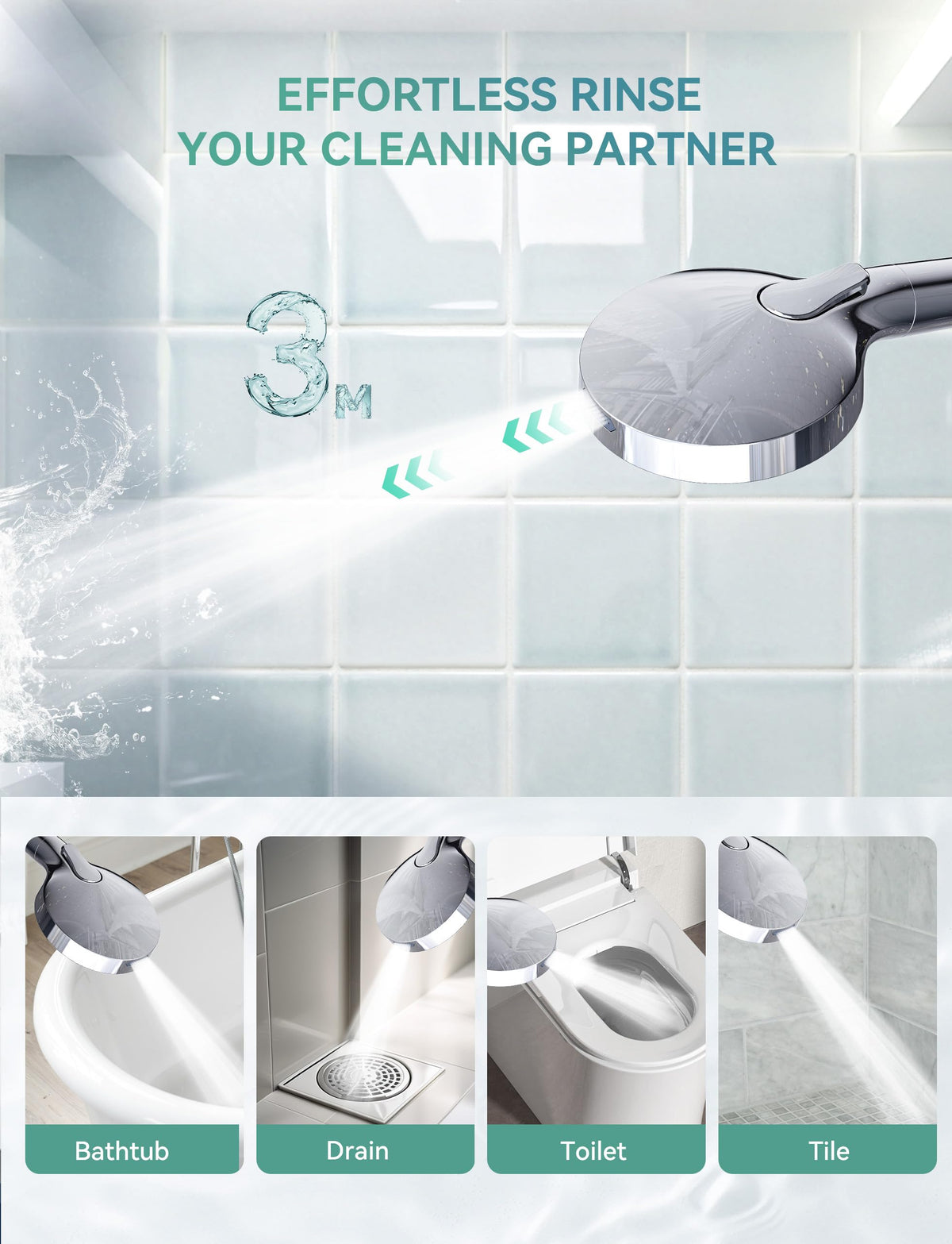 Magichome filtered shower head anti-clog nozzles resist mineral buildup for consistent spray