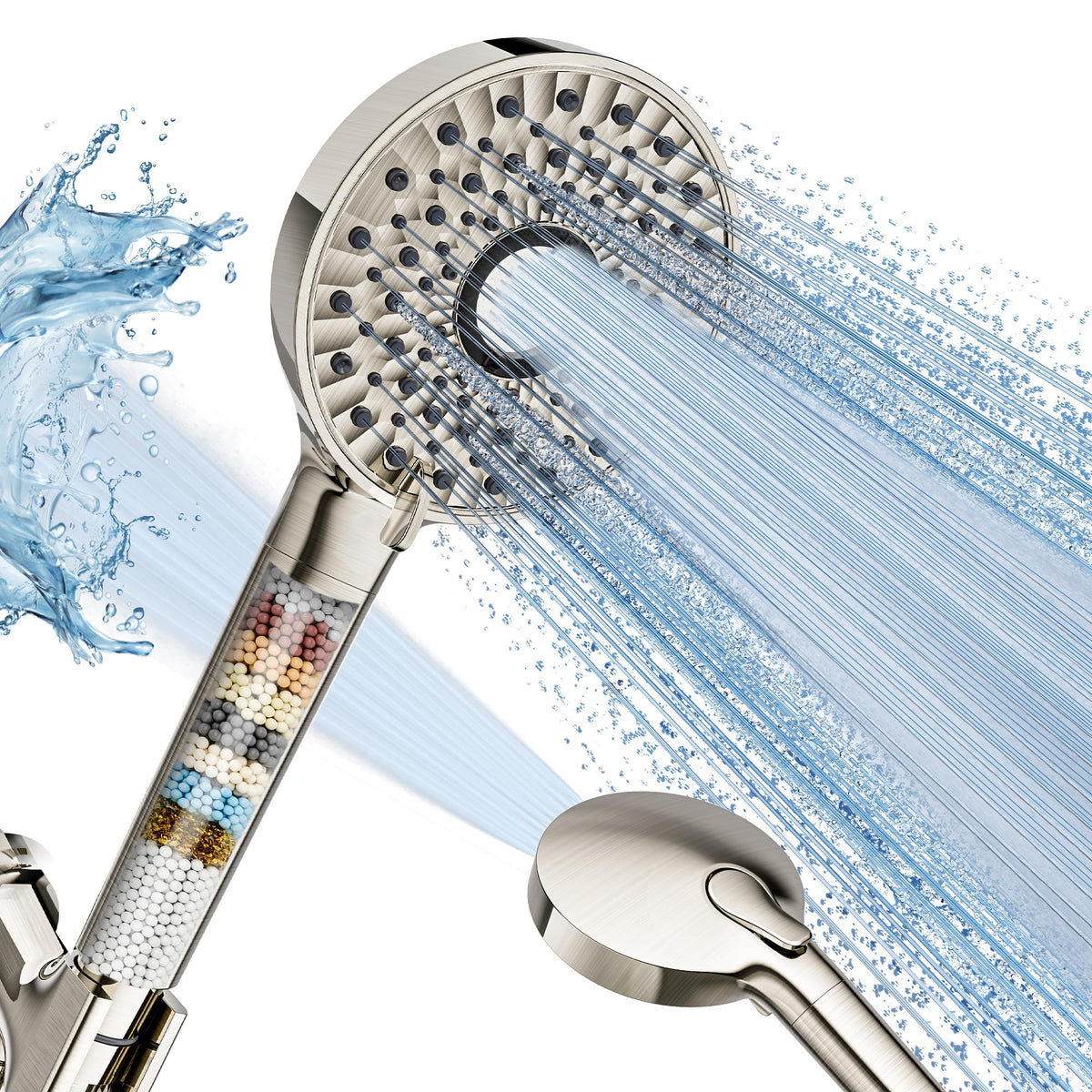 Magichome showerhead with 10 spray modes for versatile bathing