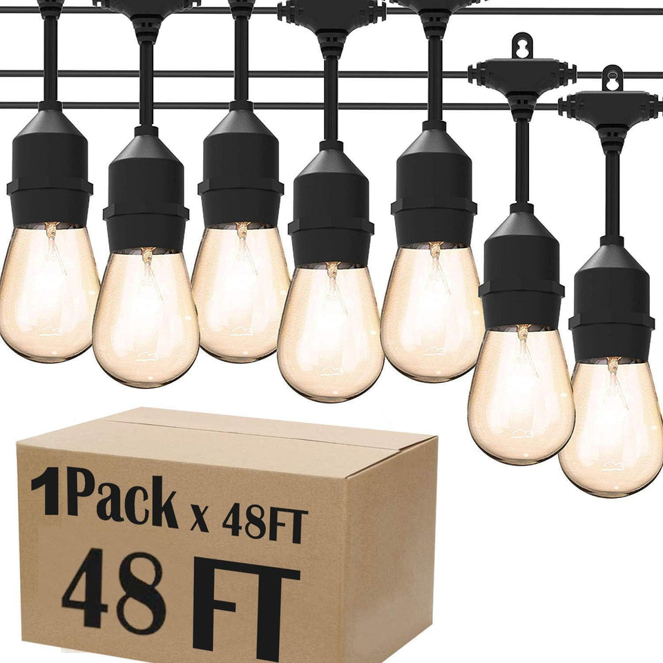 Magictec LED string lights with 15 sockets brighten outdoor patios.