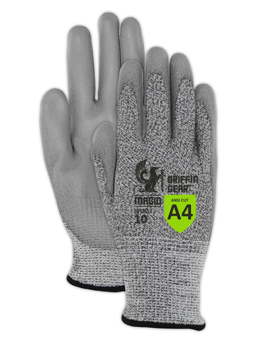 MAGID Griffin Gear ANSI A4 gloves palm view showing precise grip for small parts