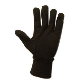 MAGID JerseyMaster dark brown gloves showing clute-cut design for improved dexterity.