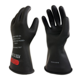 MAGID rubber insulating gloves Class 0 with an 11-inch cuff for extended arm protection.