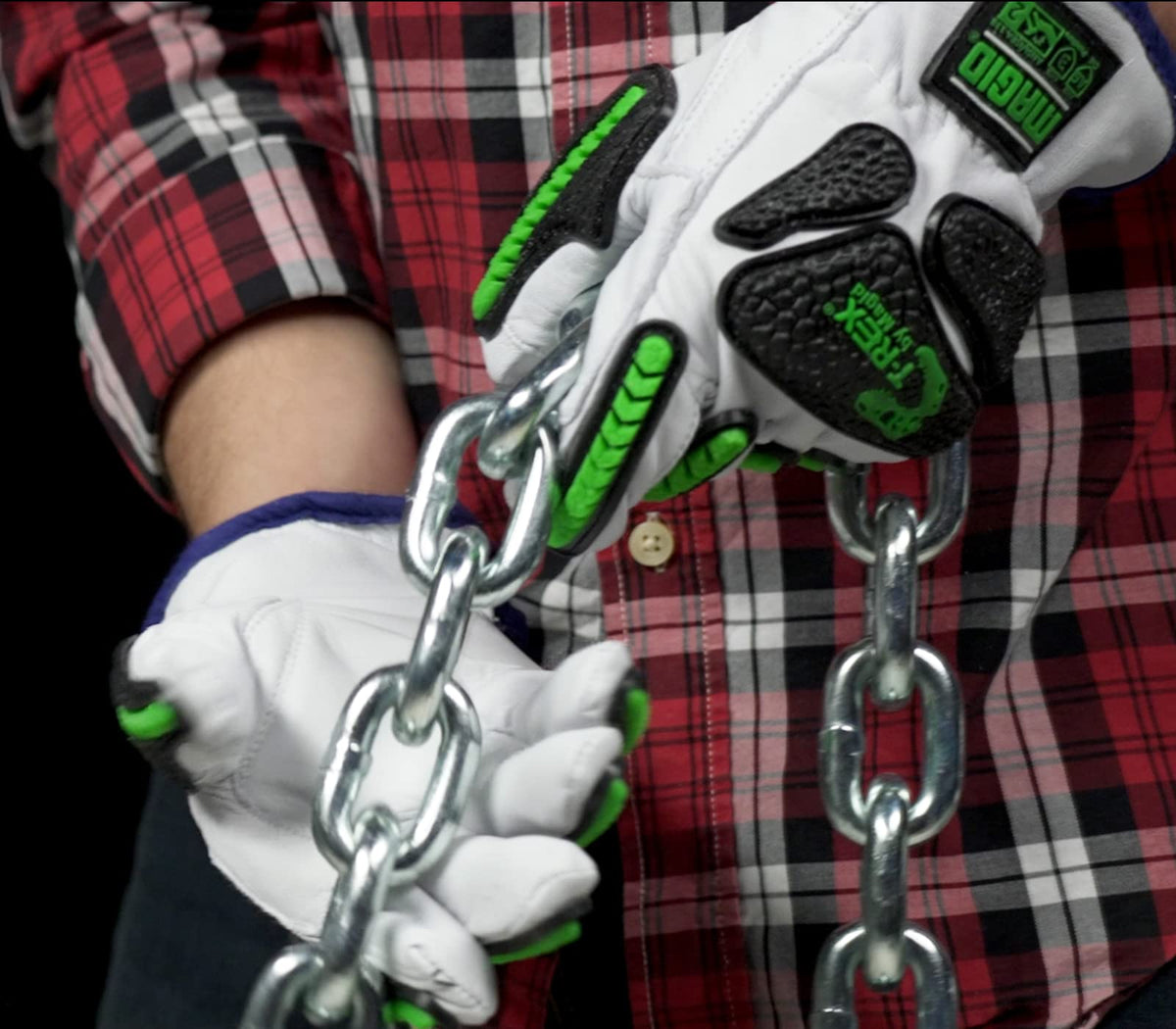Driver-style MAGID T-REX Rebel glove ready for vehicle operation and tool use.
