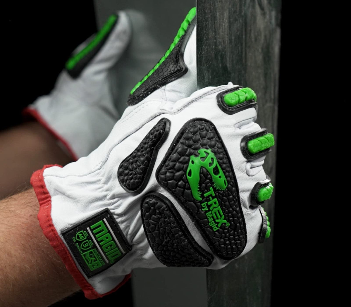 Elastic back on MAGID T-REX Rebel glove ensures a secure, snag-free fit.
