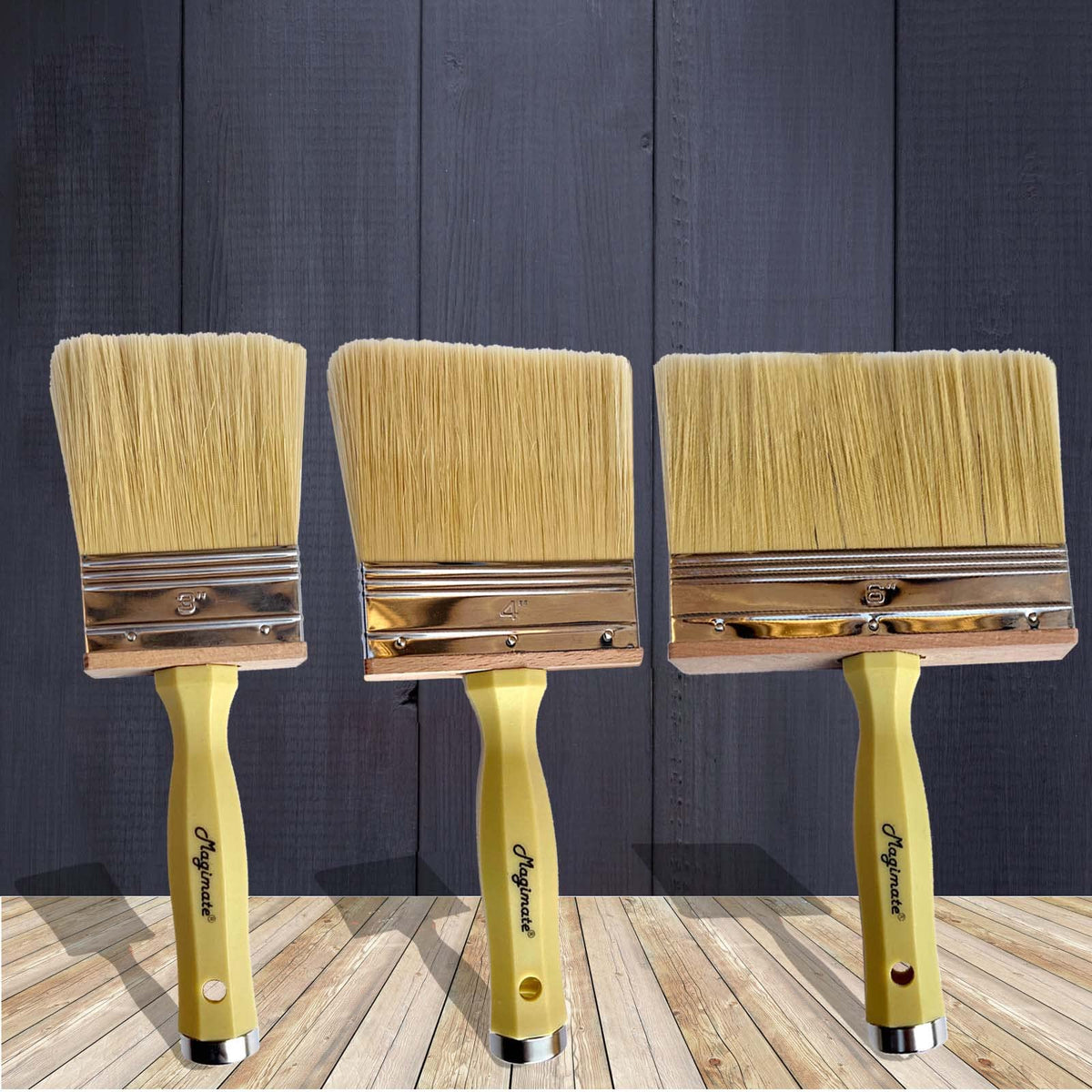 Magimate block brush multi-use for staining and polyurethane on various surfaces.