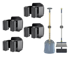 MagitcSee broom holder over door mount keeps brooms organized and accessible.