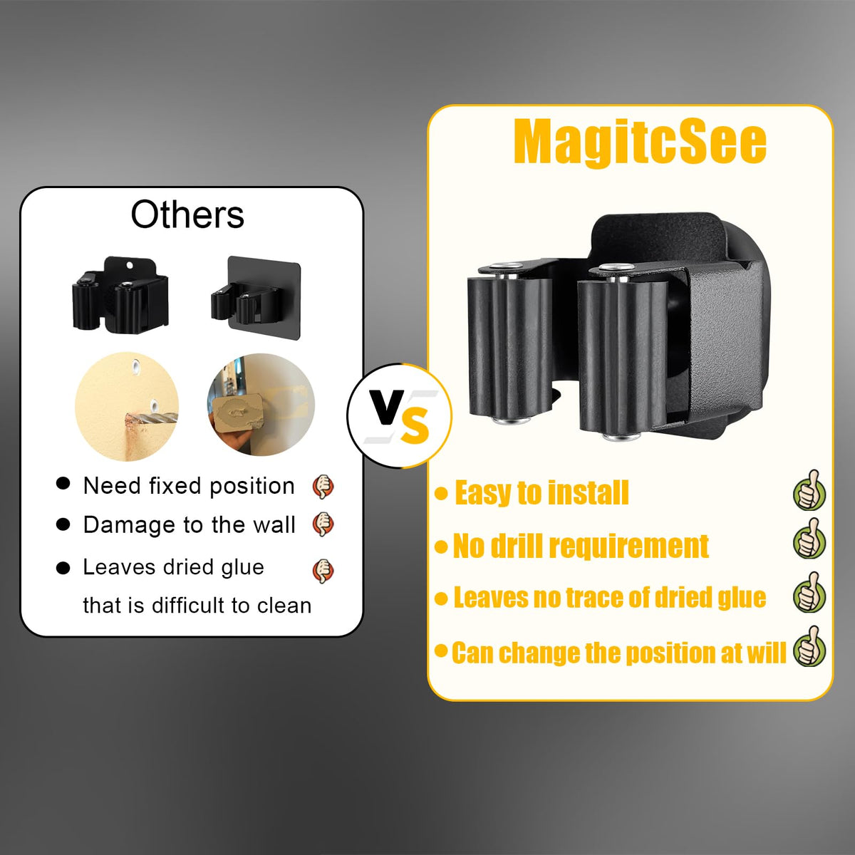 MagitcSee four-pack wall mount provides versatile tool storage options.