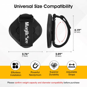 MagitcSee no-drill mount magnets attach to ferrous surfaces without tools.