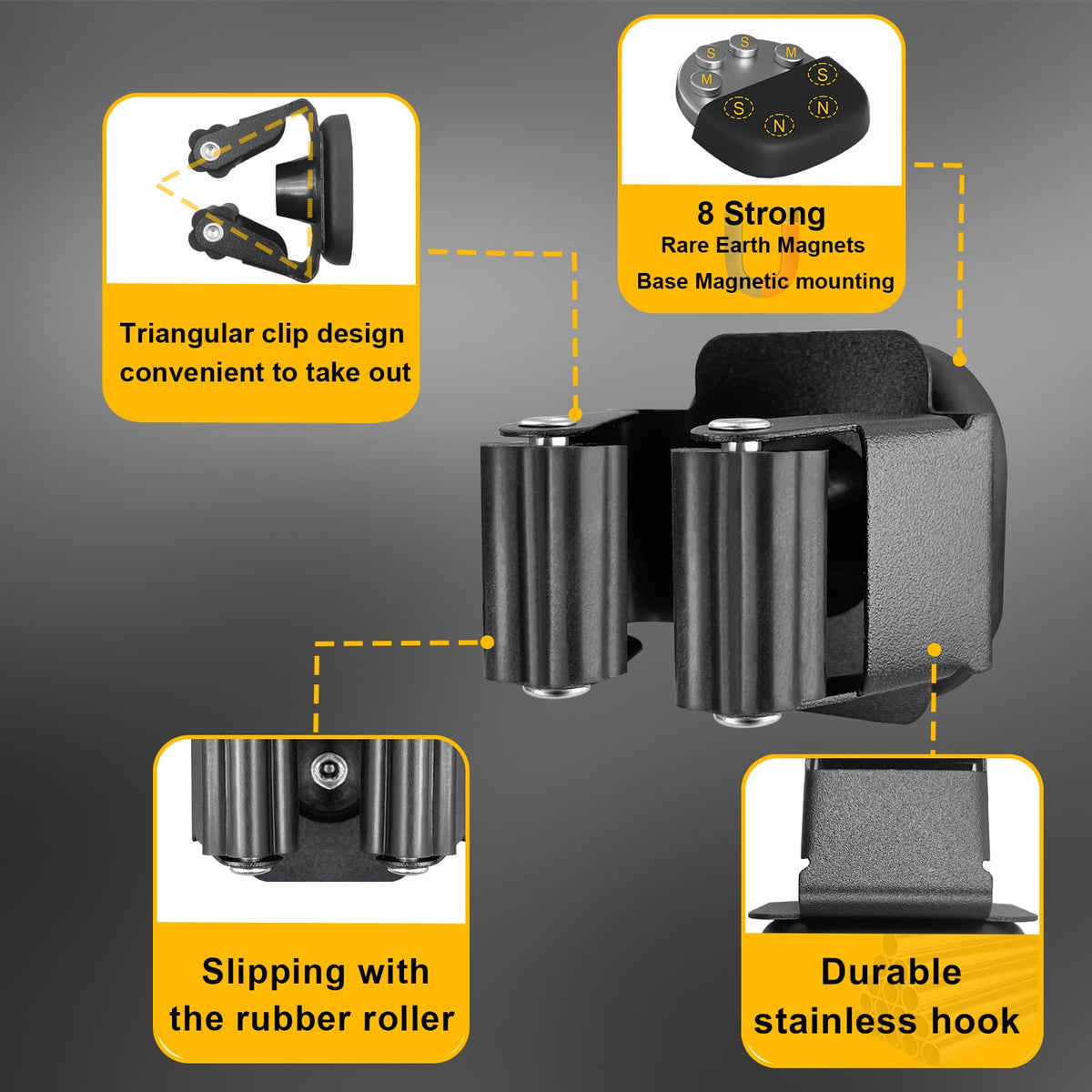 MagitcSee rubber-coated base prevents scratches while supporting moisture resistance.