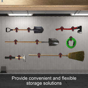 Versatile MagitcSee storage solution fits shovels, axes, hoses, and more.