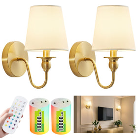 Maglaw battery-operated wall sconce set 2 front view highlights cordless setup and quick install