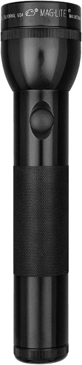 MagLite 2-Cell D flashlight with adjustable beam for spot-to-flood versatility.