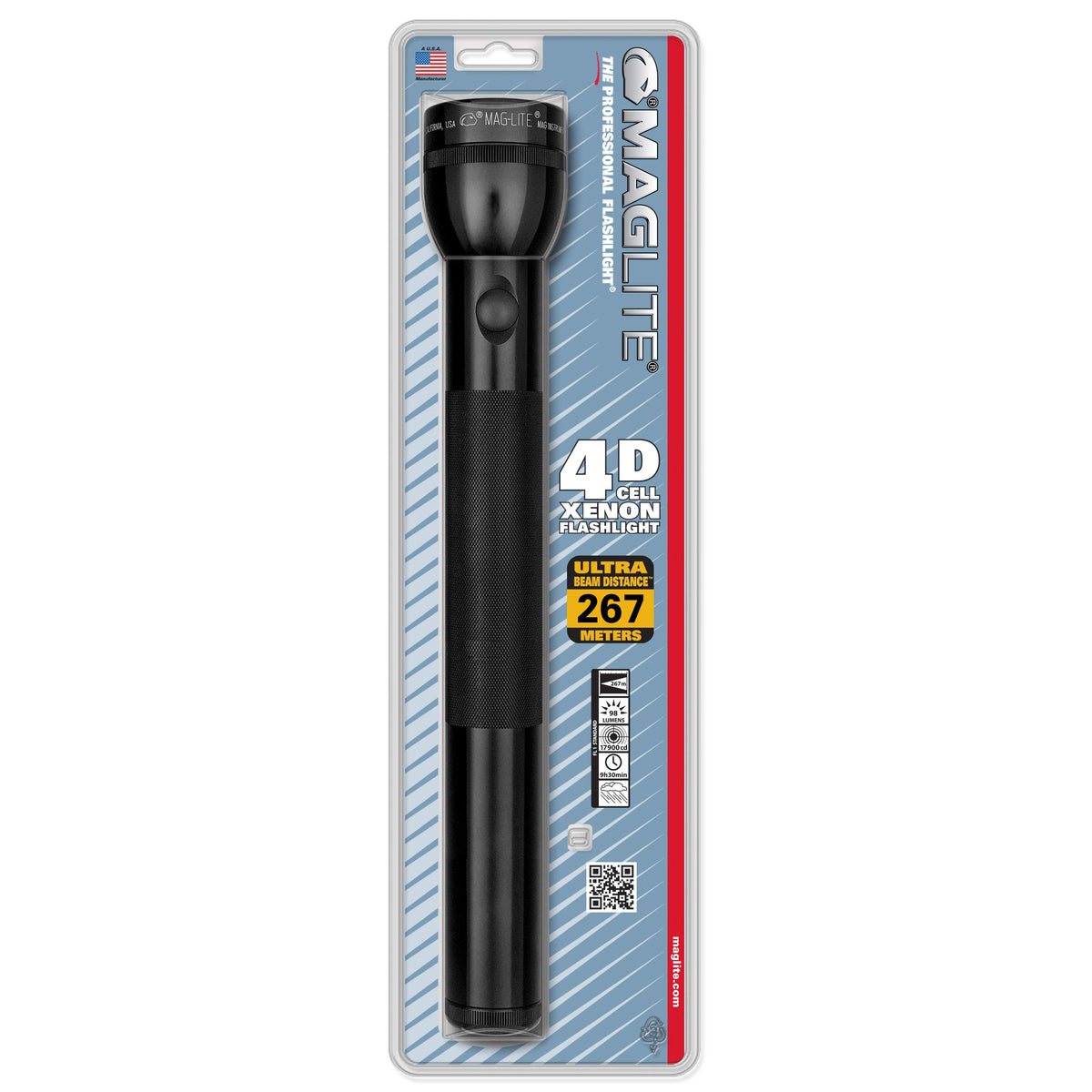 MagLite Xenon bulb delivers bright output and long-range reach.
