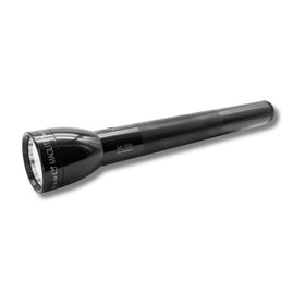 MagLite ML300L four-D cell battery compartment shown for reliable indoor and outdoor power.