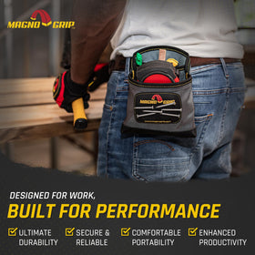 MagnoGrip 1680D ballistic polyester fabric handles rugged daily use.