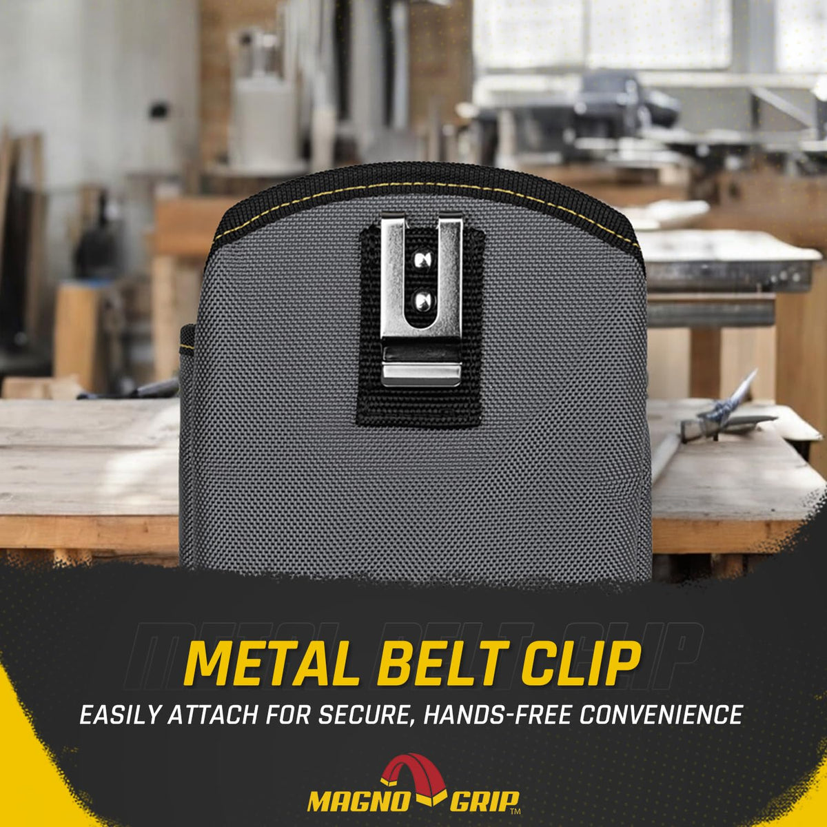 MagnoGrip exterior magnets provide spill-free access to screws on the job.