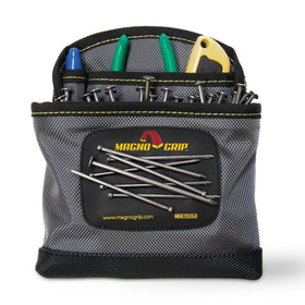 MagnoGrip nail pouch front view highlights magnetic storage for fasteners on site.