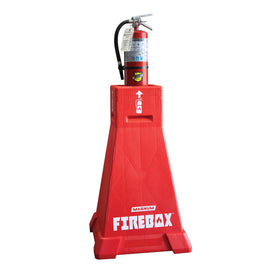 Magnum Tool Firebox stand base stabilizes extinguishers for indoor and outdoor use.