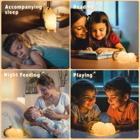MAGOHMT elephant night light BPA-free silicone for kid-safe use.