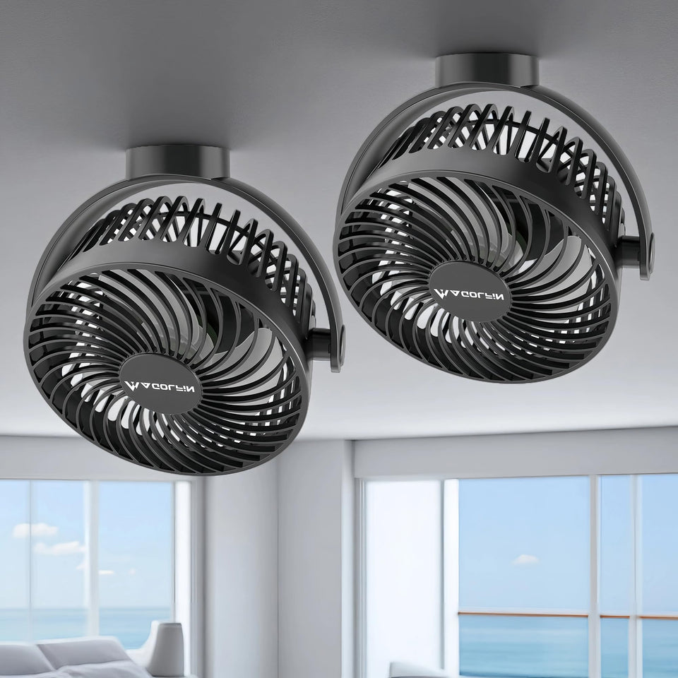 MAGOLFIN Breeze magnetic base secures to cabin surfaces for stable airflow.