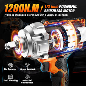 MAGSEN half-inch drive cordless impact wrench with battery pack for extended cordless work