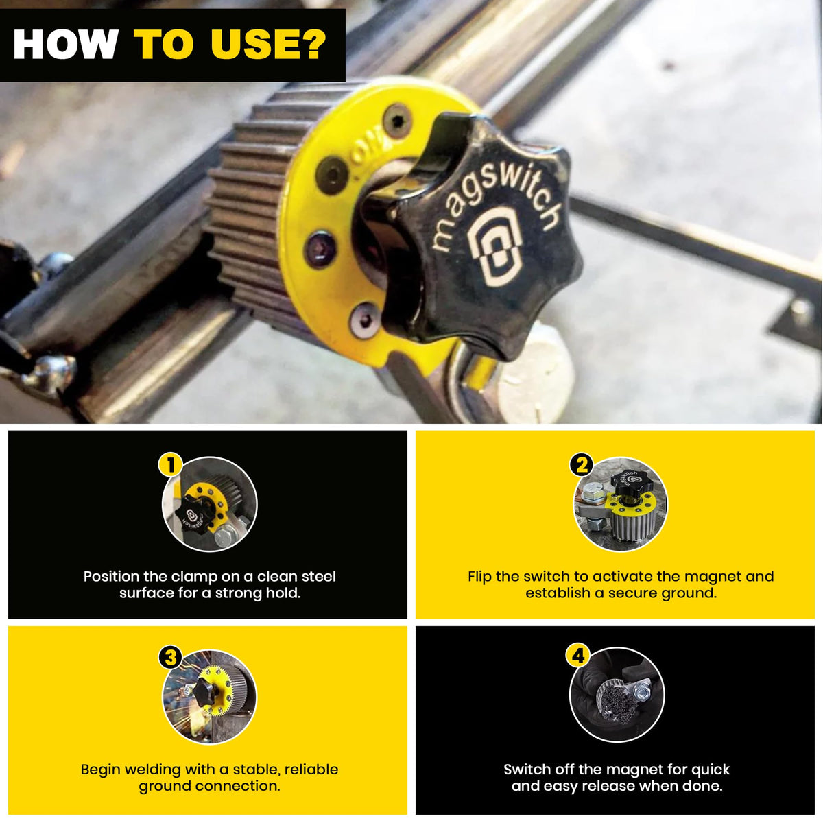 Magswitch easy-clean magnet sheds debris when off