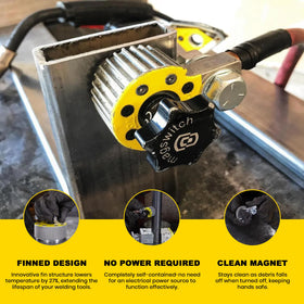 Magswitch strong shear hold supports heavy grounding cable