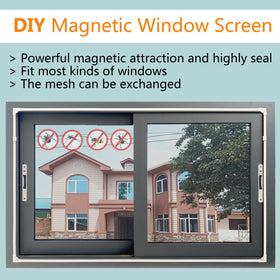 Maguesh window screen with white frame and grey net preserves view