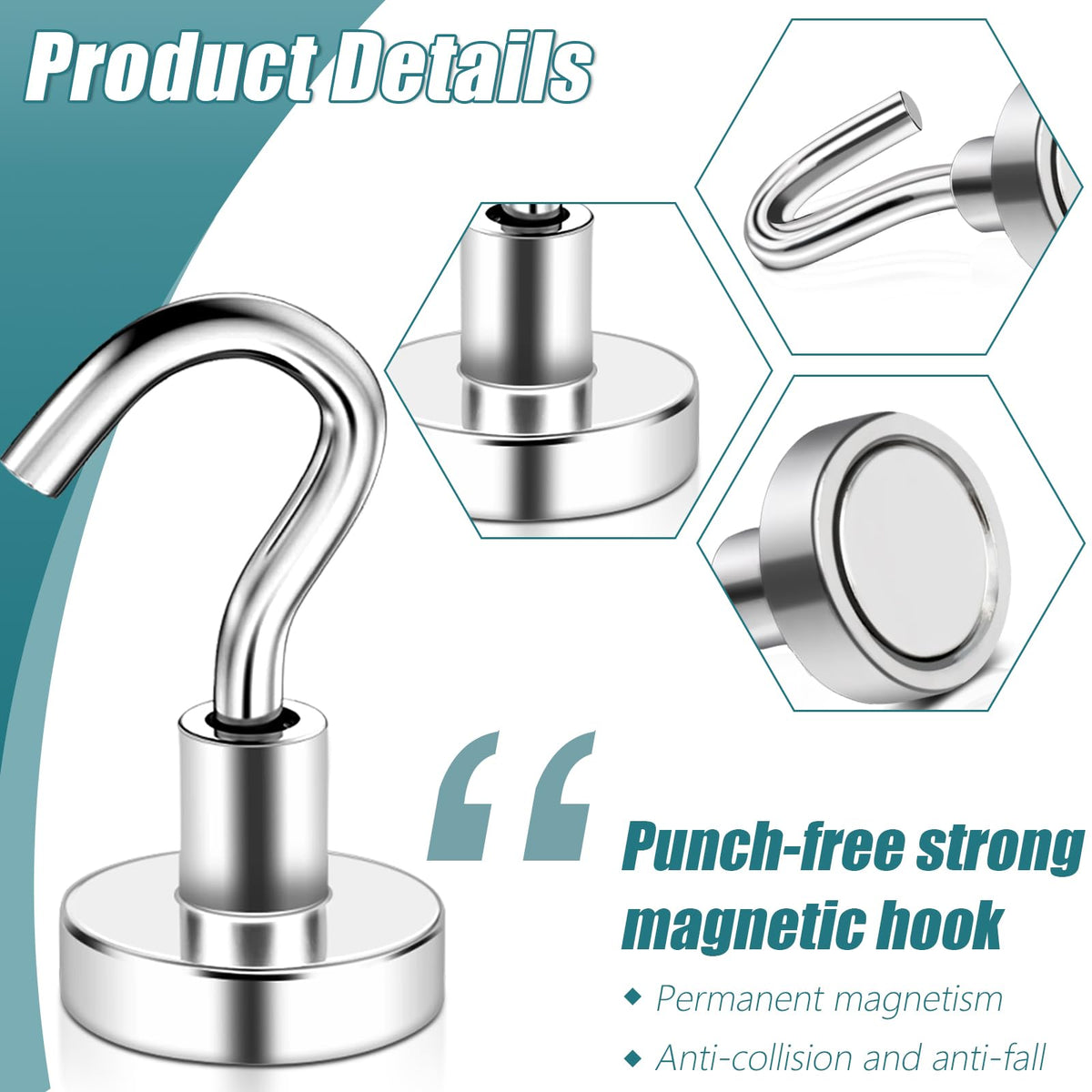 MAGXCENE hooks on a fridge demonstrate strong magnetic hold for easy storage.
