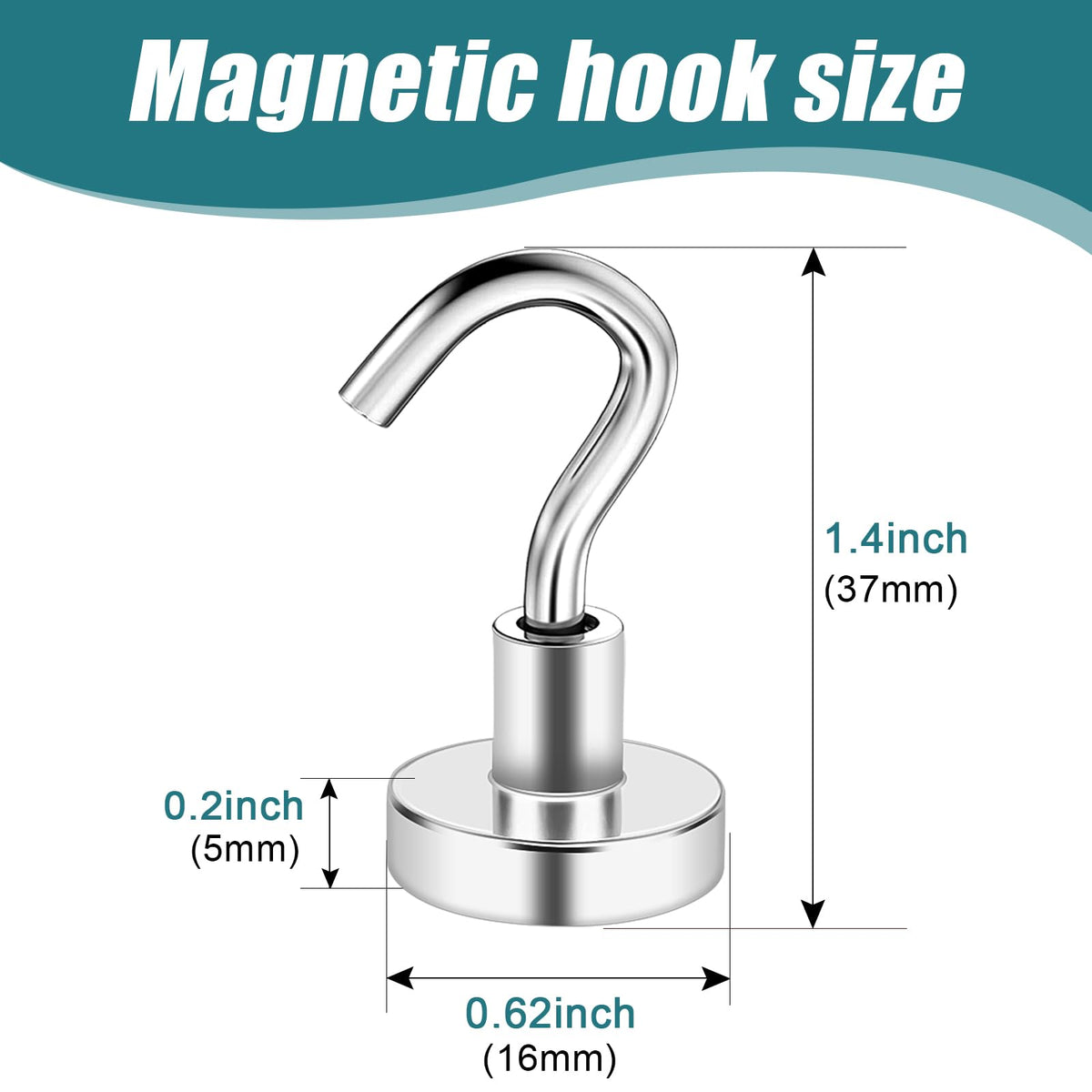 MAGXCENE magnetic hooks hold kitchen tools for a clutter-free counter.