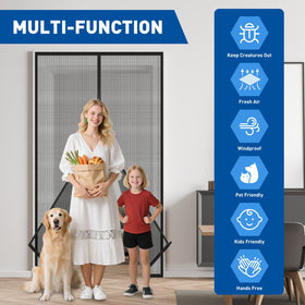 MAGZO hands-free passage supports pets and kids for easy doorway use.