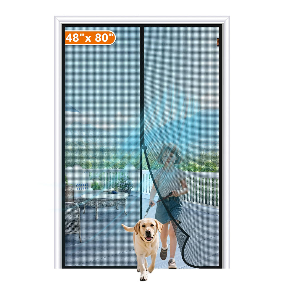 MAGZO magnetic screen door setup for 50x81 fits 48x80 doors for hands-free access
