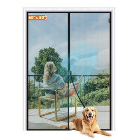 MAGZO magnetic screen door fits 60x80 inches with fiberglass mesh for pets
