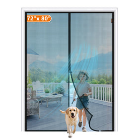 MAGZO magnetic screen door in full-frame black for hands-free entry.