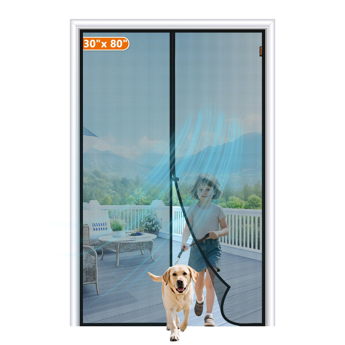 MAGZO magnetic screen door setup showing precise fit and easy installation