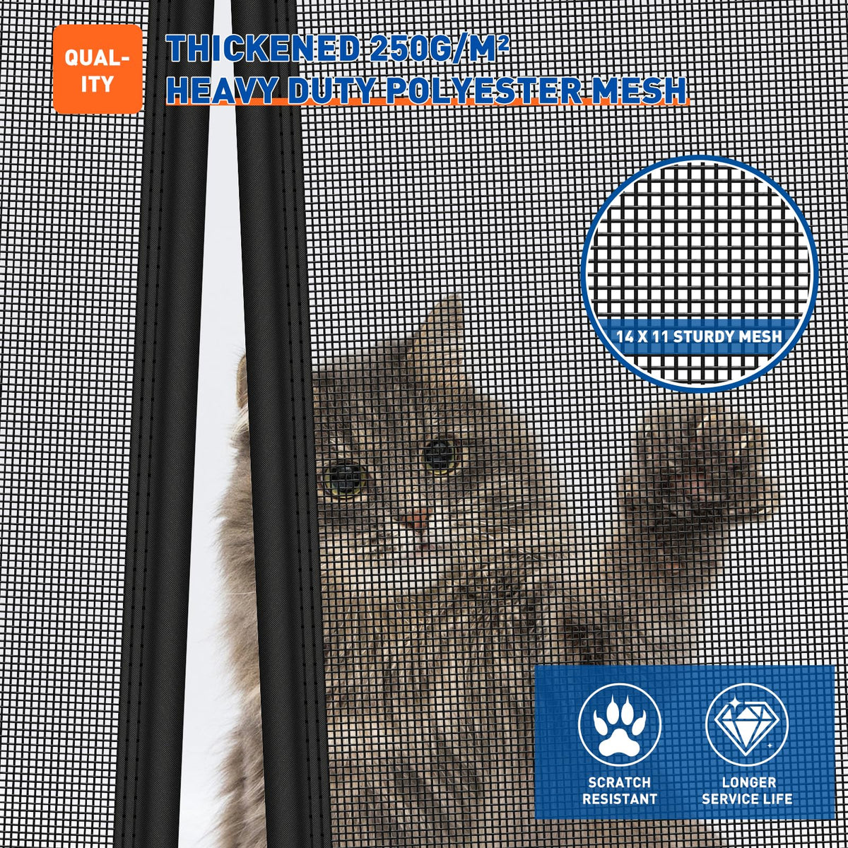 MAGZO scratch-resistant 250g/m² mesh detail highlighting durability against pet claws.