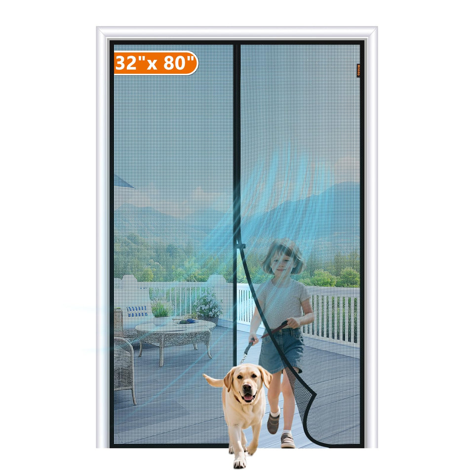 MAGZO screen door 34x81 mesh closeup highlights durable fiberglass frame for outdoor use
