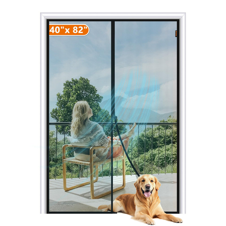 MAGZO magnetic screen door demonstrating strong self-closing magnets for hands-free entry.