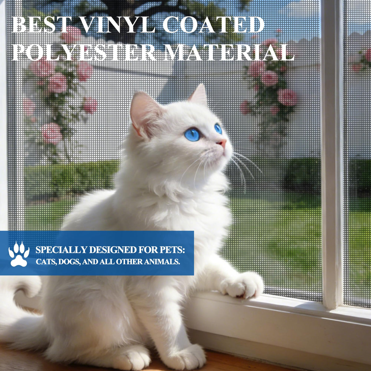 MAGZO sliding-door screen replacement resists scratches from cats and dogs for lasting use