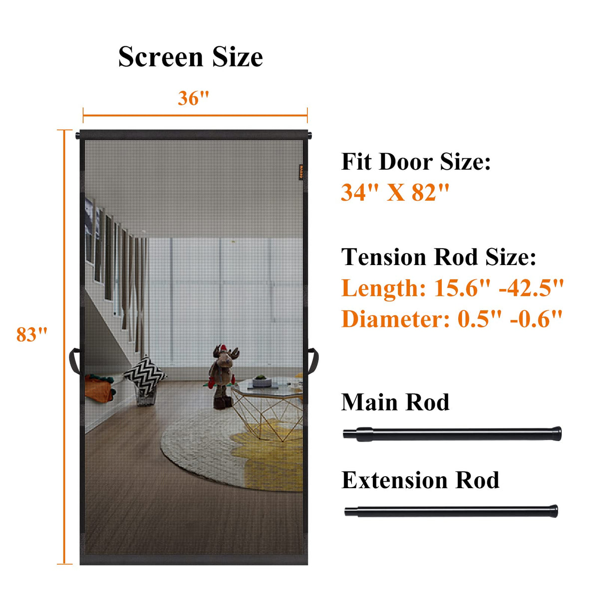 Magzo upgraded fiberglass mesh screen for clear view and airflow.