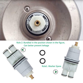 Mahua RP46074 valve cartridge keeps showers consistent under changing pressures.
