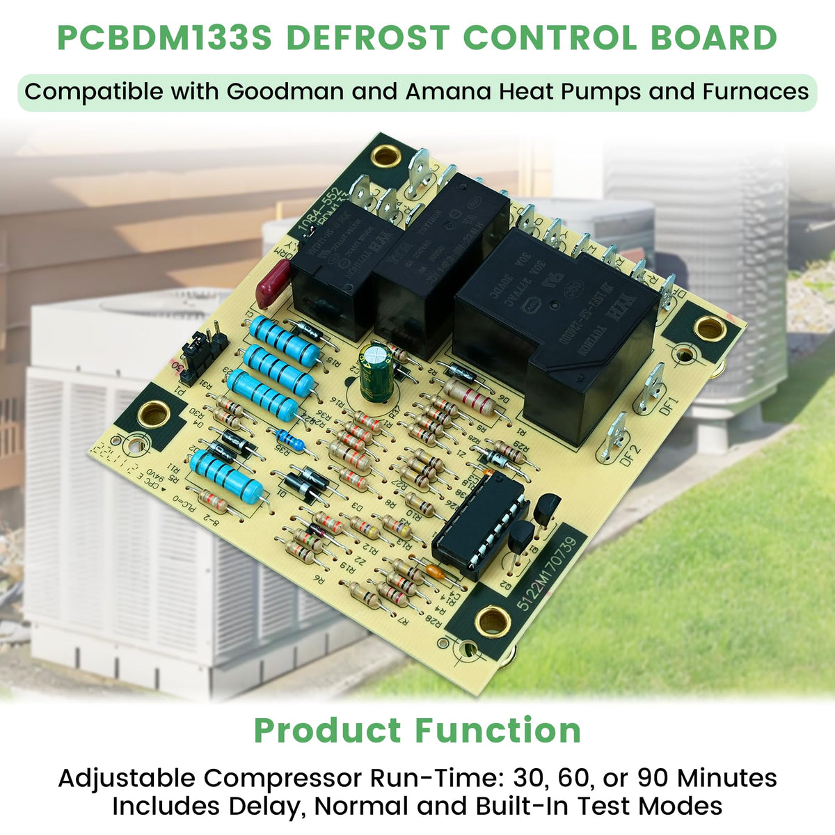MAHUIBIN PCBDM133S defrost board back view with compact plug-in design.